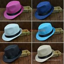 Fedora Straw Hat Wholesale - 8 couleurs peuvent être avec ceinture